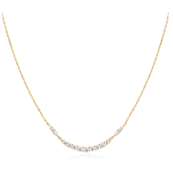 Gold Arc Pave Necklace Falls Jewelers Concord, NC