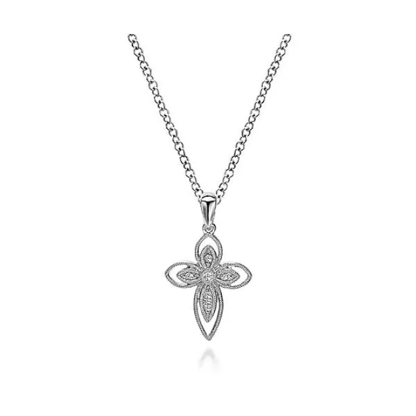 Sterling Silver Diamond Cross Necklace Falls Jewelers Concord, NC