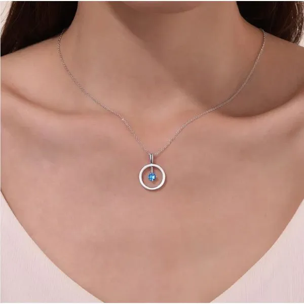 December Birthstone Reversible Open Circle Necklace Image 3 Falls Jewelers Concord, NC