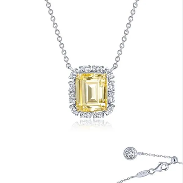 Emerald-Cut Halo Necklace Falls Jewelers Concord, NC