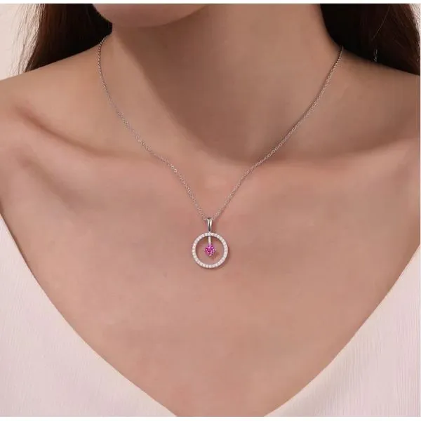 October Birthstone Reversible Open Circle Necklace