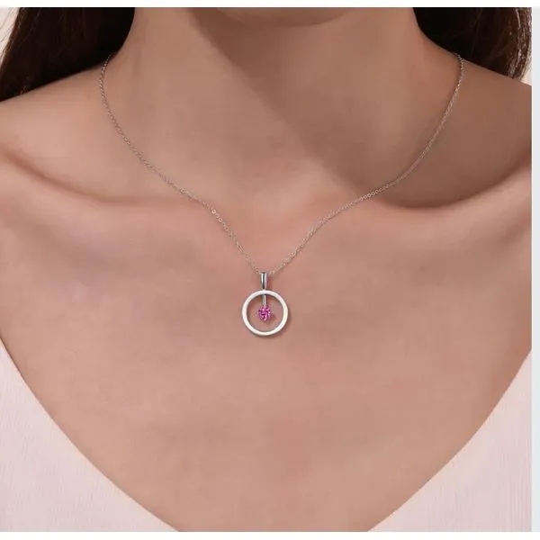 October Birthstone Reversible Open Circle Necklace