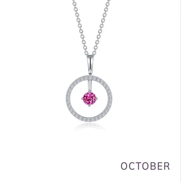October Birthstone Reversible Open Circle Necklace