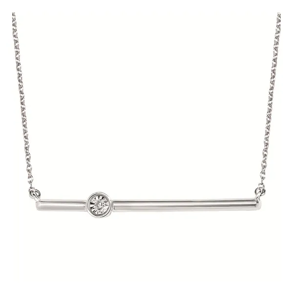 .01 Ctw. Diamond Bar Necklace In Sterling Silver Falls Jewelers Concord, NC
