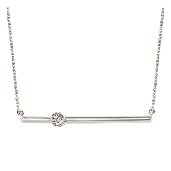 .01 Ctw. Diamond Bar Necklace In Sterling Silver Falls Jewelers Concord, NC
