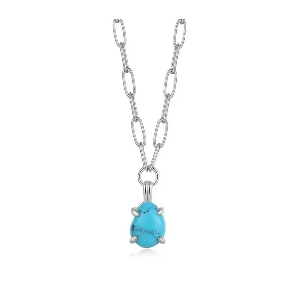 Turquoise Chunky Chain Drop Pendant Necklace