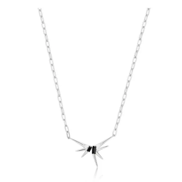 Silver Sparkle Spike Pendant Necklace
