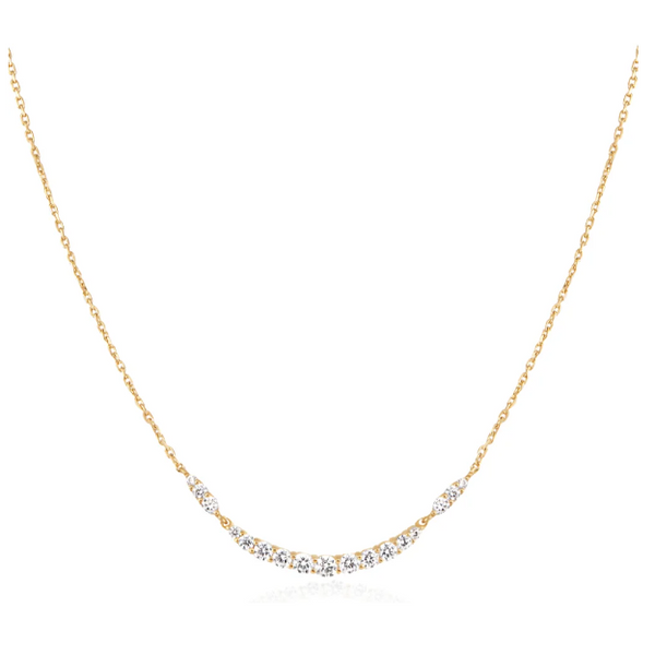 Gold Arc Pave Necklace Falls Jewelers Concord, NC