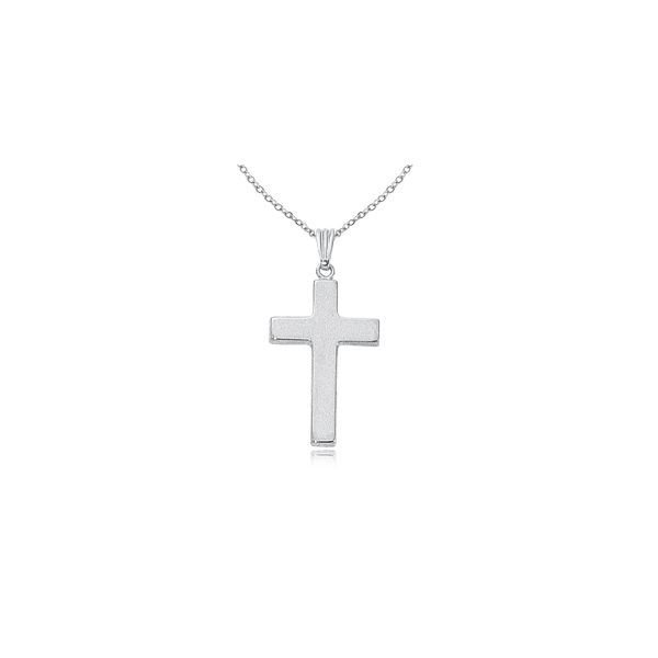 Sterling Silver Polished Cross Necklace Falls Jewelers Concord, NC
