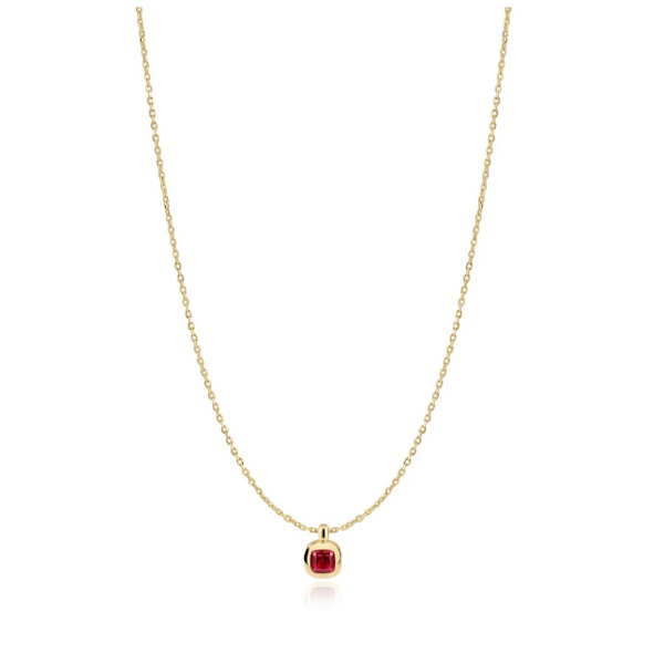 Gold Crimson Solitaire Necklace Falls Jewelers Concord, NC