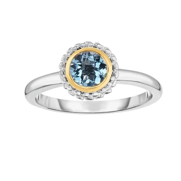Sterling Silver & 18K Gold Popcorn Birthstone Ring similar item image