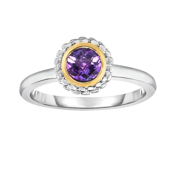 Sterling Silver & 18K Gold Popcorn Birthstone Ring similar item image