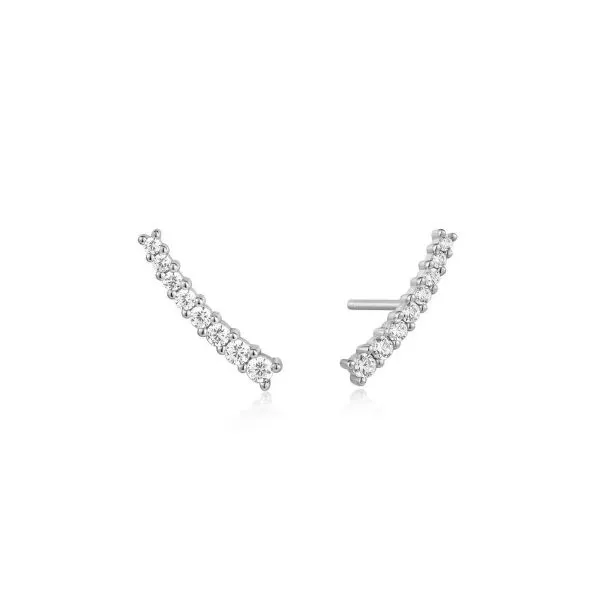 Silver Glam Crawler Stud Earrings Falls Jewelers Concord, NC