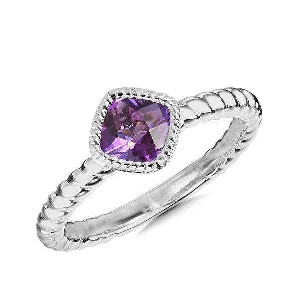 Sterling Silver Amethyst Birthstone Ring
