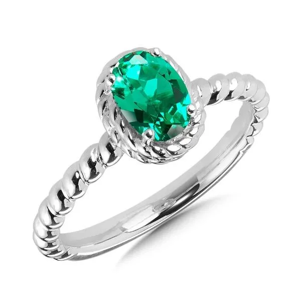 Sterling Silver Emerald Birthstone Ring similar item image