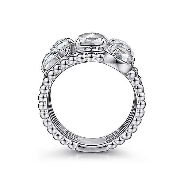 Sterling Silver Rock Crystal & White Mother of Pearl Ring