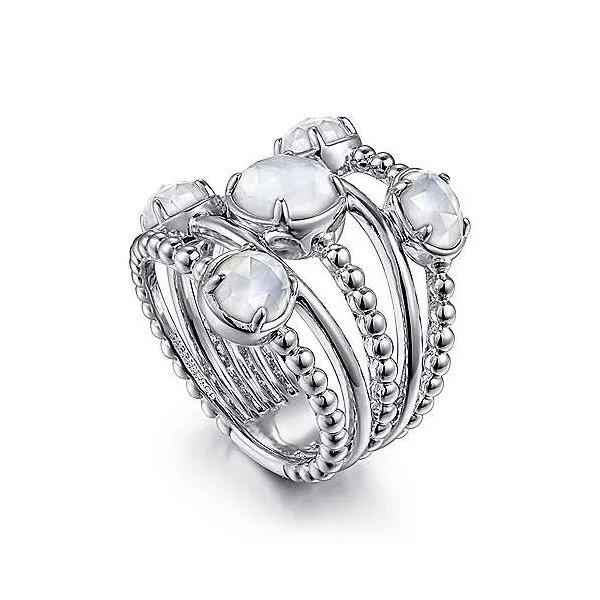 Sterling Silver Rock Crystal & White Mother of Pearl Ring