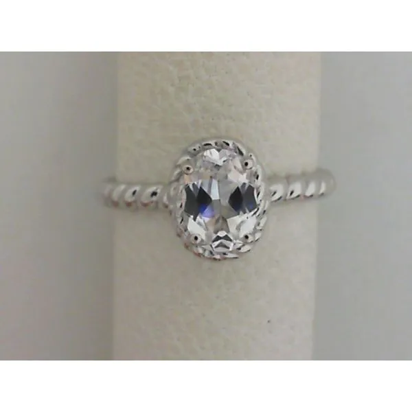 Created White Sapphire Ring in Sterling Silver
