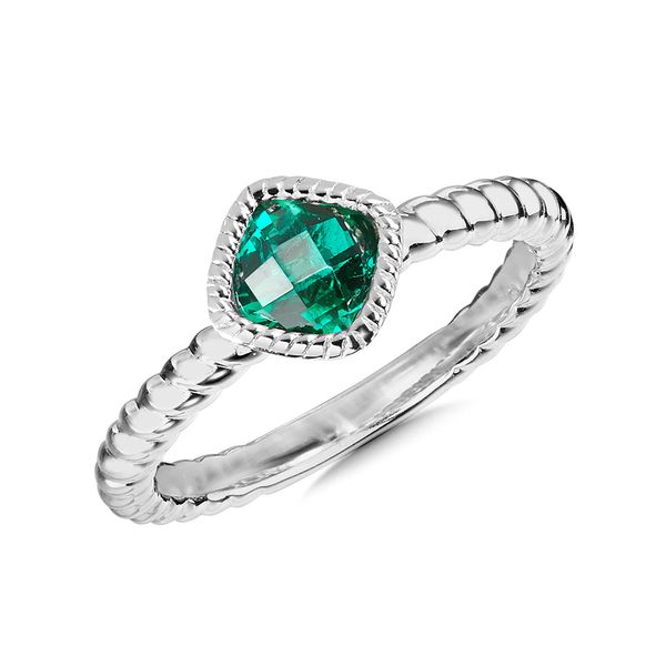 Created Emerald Ring in Sterling Silver Falls Jewelers Concord, NC