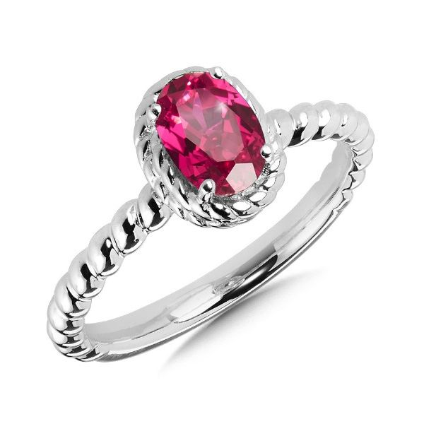 Created Ruby Ring in Sterling Silver Falls Jewelers Concord, NC