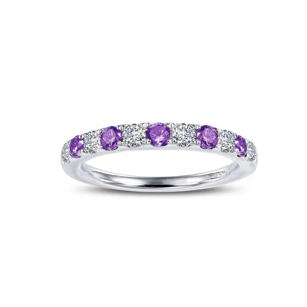 Sterling Silver Amethyst & CZ Ring
