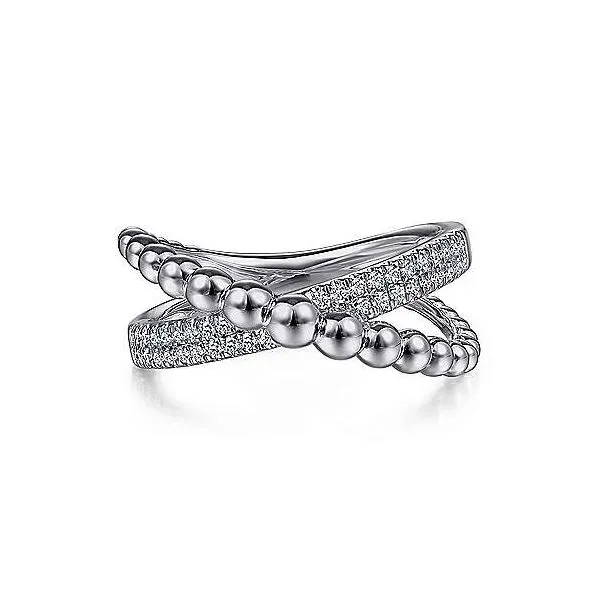Sterling Silver White Sapphire Bujukan Criss Cross Ring Falls Jewelers Concord, NC
