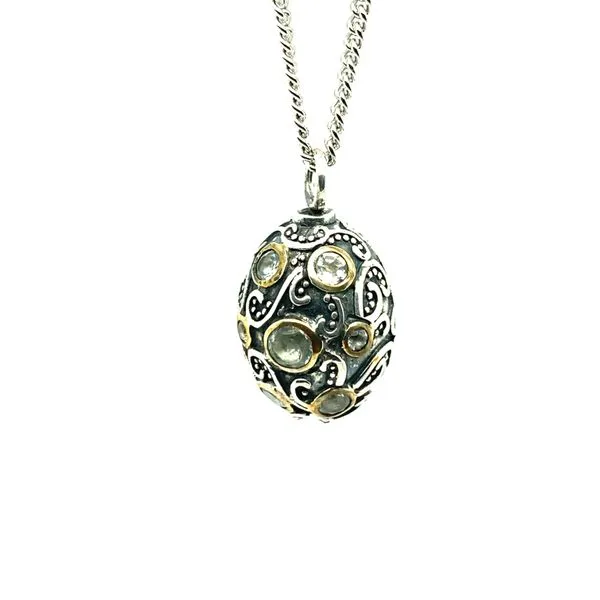 Sterling Silver / 18K Gold Plated Orb Pendant with Black Rhodium Falls Jewelers Concord, NC