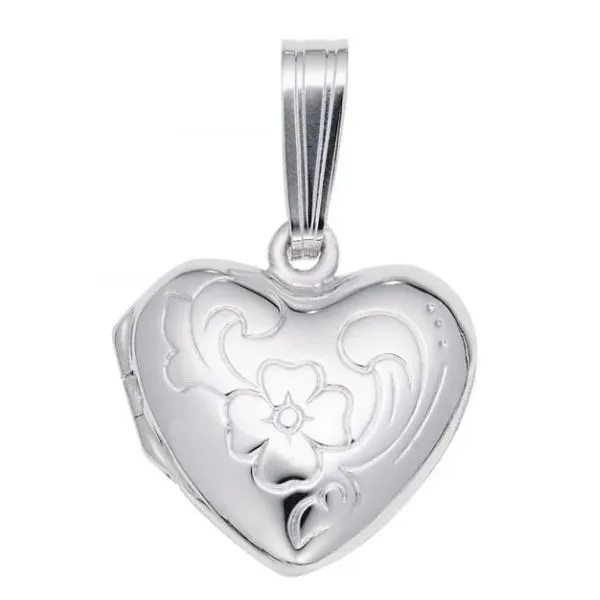 Heart with Flower Design Locket Charm Falls Jewelers Concord, NC
