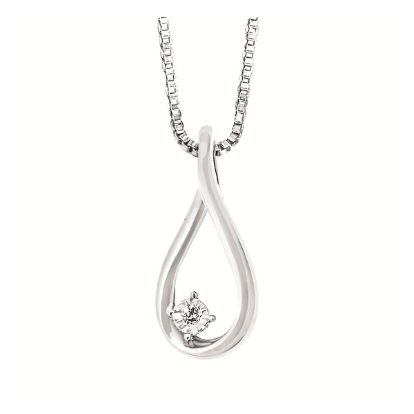Sterling Silver Diamond Teardrop Necklace Falls Jewelers Concord, NC