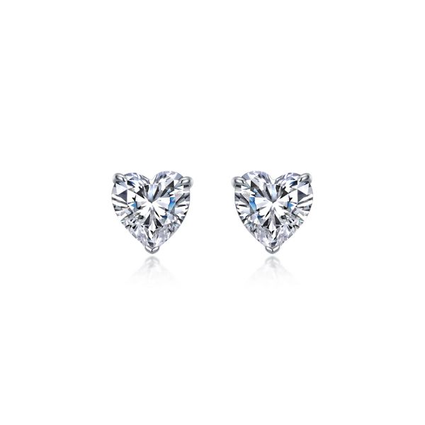 Heart Solitaire Stud Earrings Falls Jewelers Concord, NC