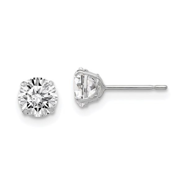 Sterling Silver Cubic Zirconia Stud Earrings Falls Jewelers Concord, NC