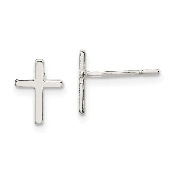 Sterling Silver Cross Mini Earrings Falls Jewelers Concord, NC