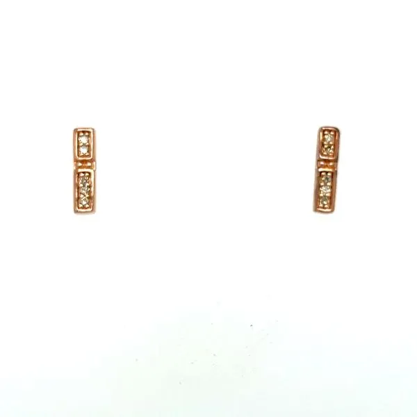 Sterling Silver Bar Stud Diamond Earrings similar item image