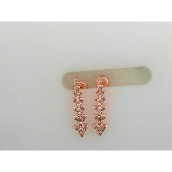 Sterling Silver Diamond Triangle Drop Earrings similar item image