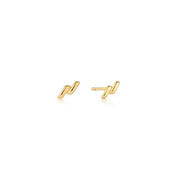 Gold-Plated Smooth Twist Stud Earrings Falls Jewelers Concord, NC