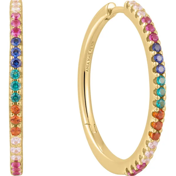 Gold Rainbow Pave Hoop Earrings similar item image