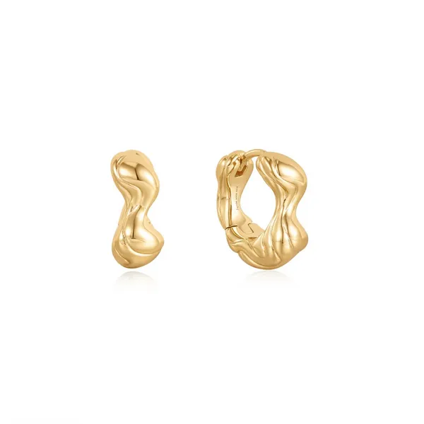 Gold Twisted Wave Thick Hoop Earrings similar item image