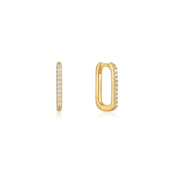 Gold Glam Oval Hoop Earrings Falls Jewelers Concord, NC