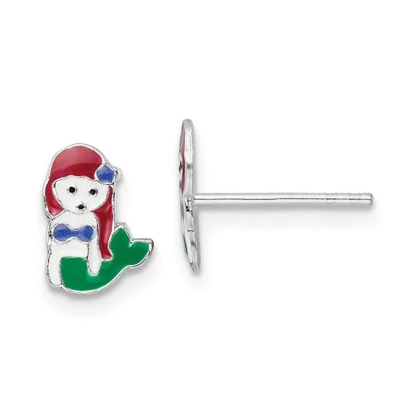 Sterling Silver Rhodium-Plated Mermaid Earrings Falls Jewelers Concord, NC