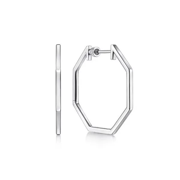 Sterling Silver Geometric Classic Hoop Earrings Falls Jewelers Concord, NC