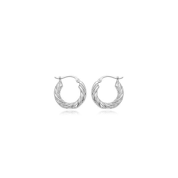 Sterling Silver Swirl Shell Hoop Earrings Falls Jewelers Concord, NC