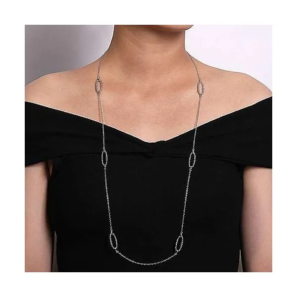 Sterling Silver Station Necklace