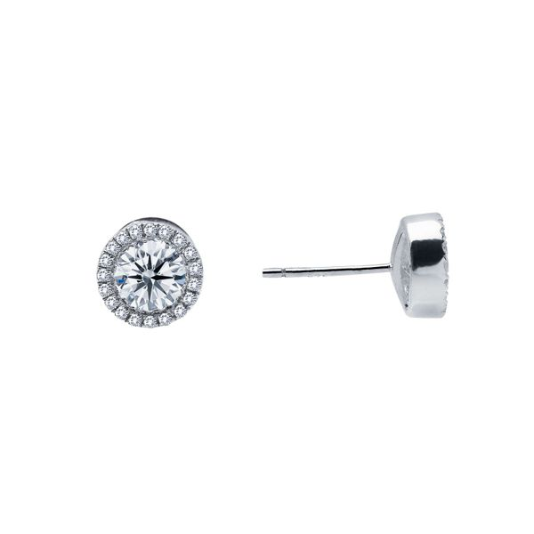 0.8 CTW Halo Stud Earrings Falls Jewelers Concord, NC