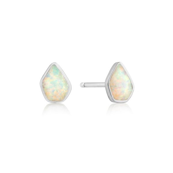 Opal Color Silver Stud Earrings Falls Jewelers Concord, NC