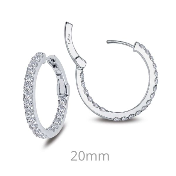 Sterling Silver Platinum-Plated 1.6 CTW Lassaire Diamond Round Inside Out Hoop Earrings Falls Jewelers Concord, NC