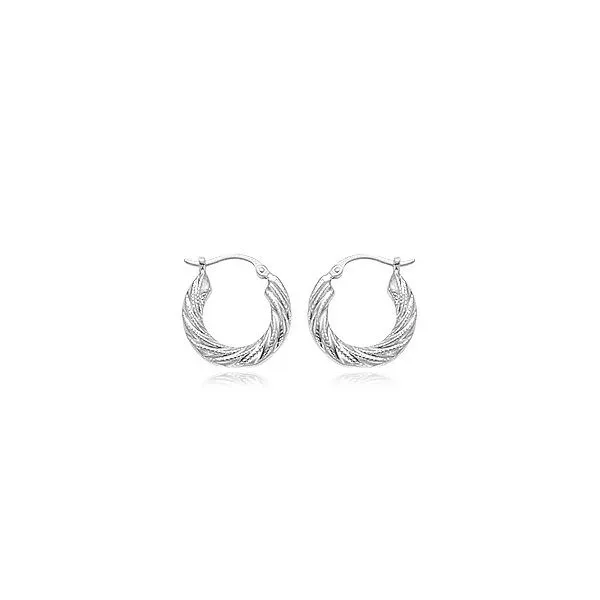 Sterling Silver Swirl Shell Hoop Earrings Falls Jewelers Concord, NC