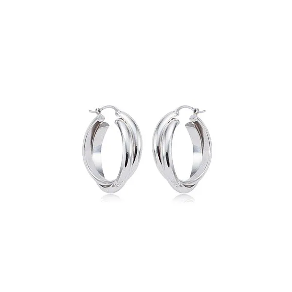 Sterling Silver Crossed Hoops Falls Jewelers Concord, NC