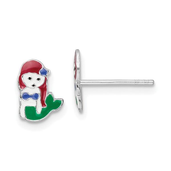 Sterling Silver Rhodium-Plated Mermaid Earrings Falls Jewelers Concord, NC