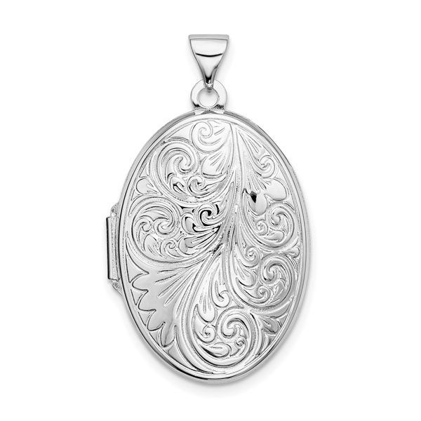 Sterling Silver Scroll Oval Locket Falls Jewelers Concord, NC