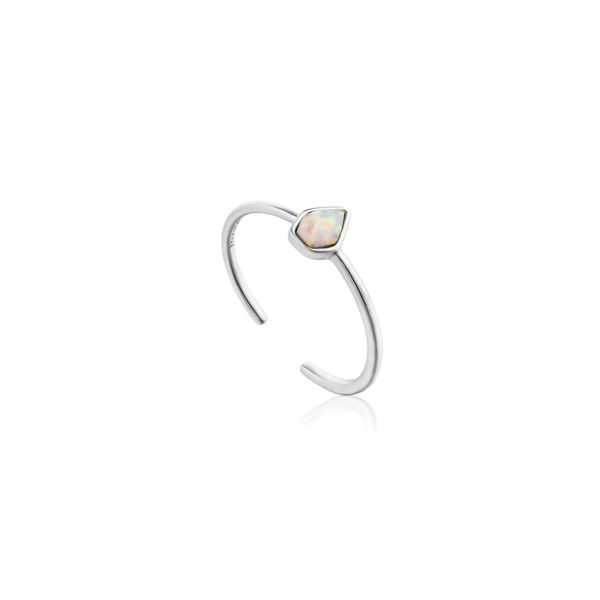 Opal Color Adjustable Silver Ring Falls Jewelers Concord, NC